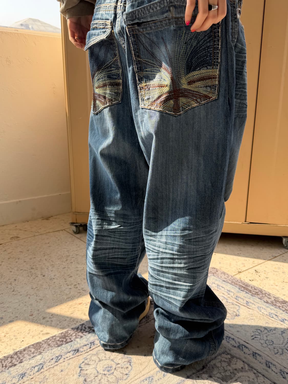 빈티지 자수 힙합팬츠 상품이미지2