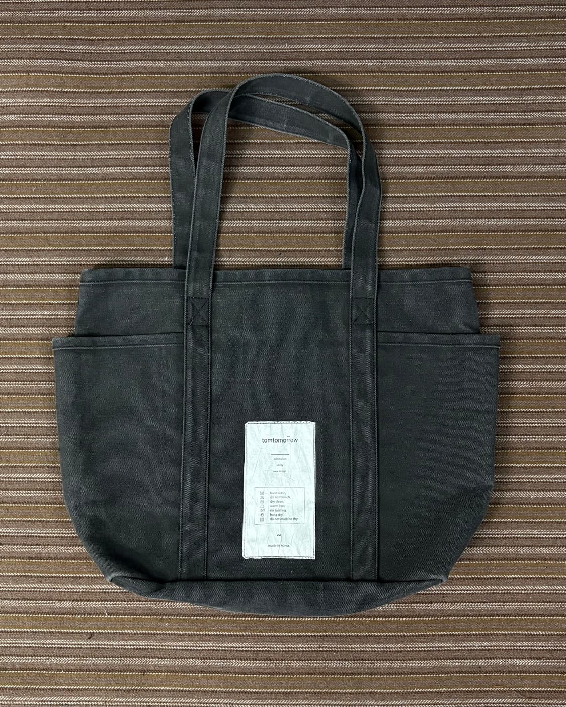 톰투머로우 record tote bag [washed grey] 상품이미지2