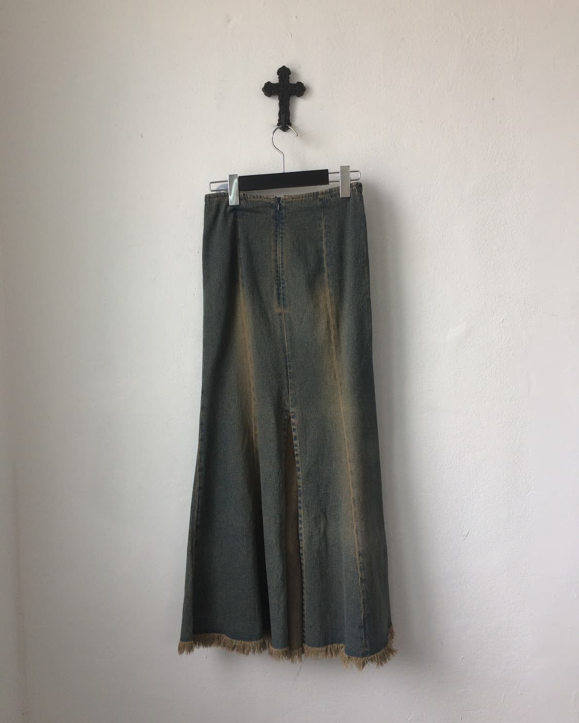 Fringe washing long skirt 상품이미지2