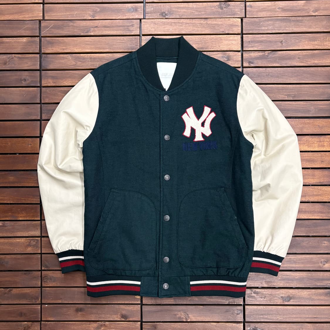 (L) MLB 뉴욕 양키스 레더암 누빔 바시티 자켓 상품이미지1