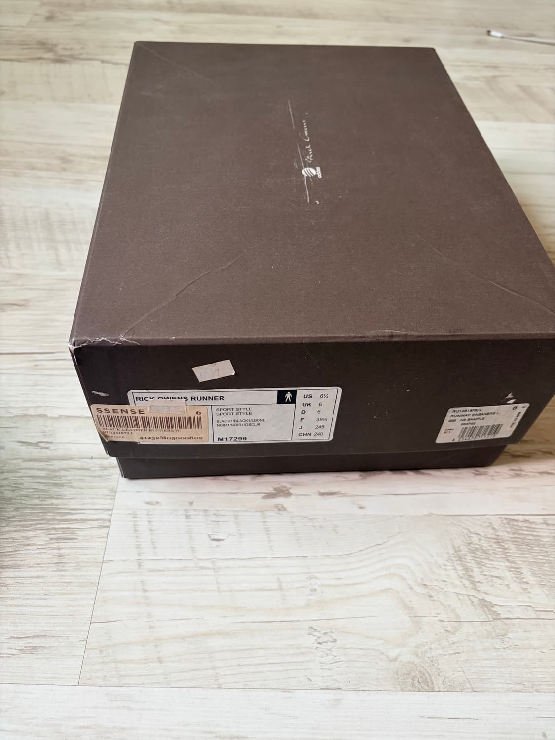 [US 6.5] 릭오웬스 아디다스 비셔스 러너 트리플 블랙 상품이미지9