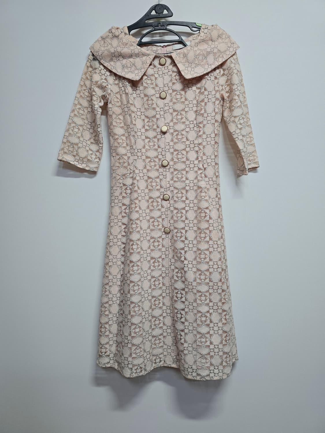 JJ지고트 레이스 카라넥 7부 원피스 상품이미지1