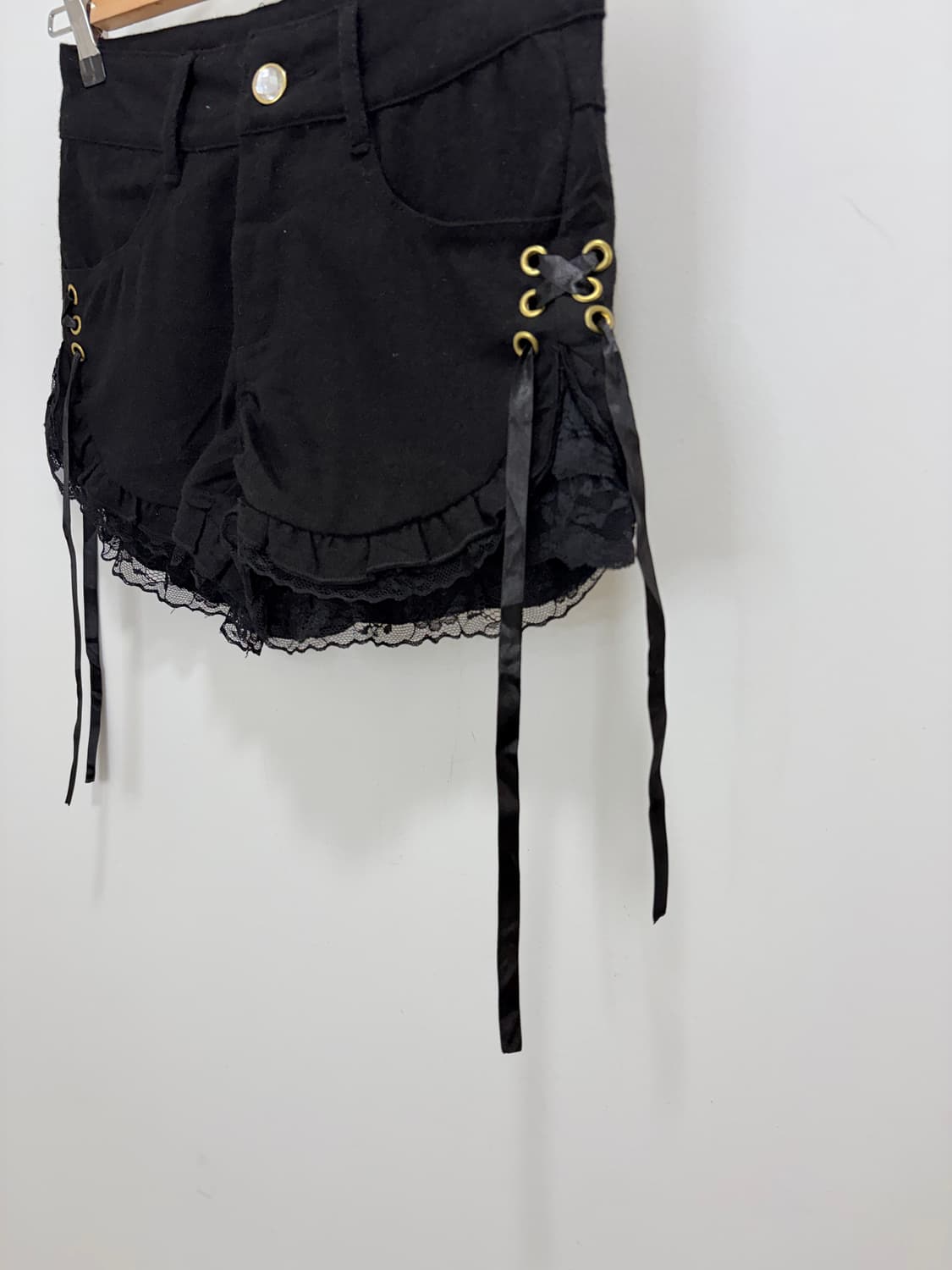 갸루 펑크 레이스 리본 반바지 숏팬츠 상품이미지2