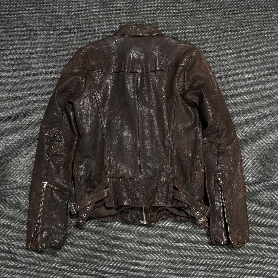 Vegetable sheepskin slim jacket brown 상품이미지2