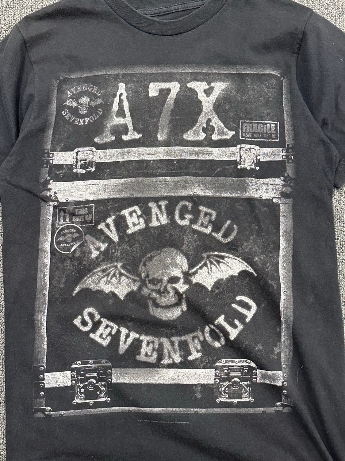 OS)Band Tees 빈티지 Sevenfold 스컬 프린팅 반팔 상품이미지4