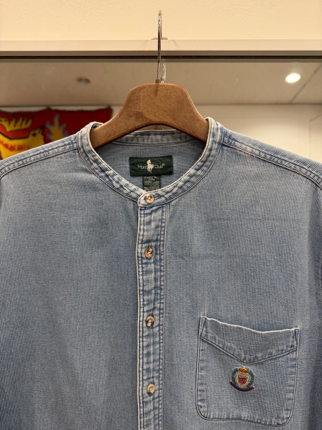 90s Hunt Club 헌트클럽 코듀로이 데님 헨리넥 셔츠 상품이미지3