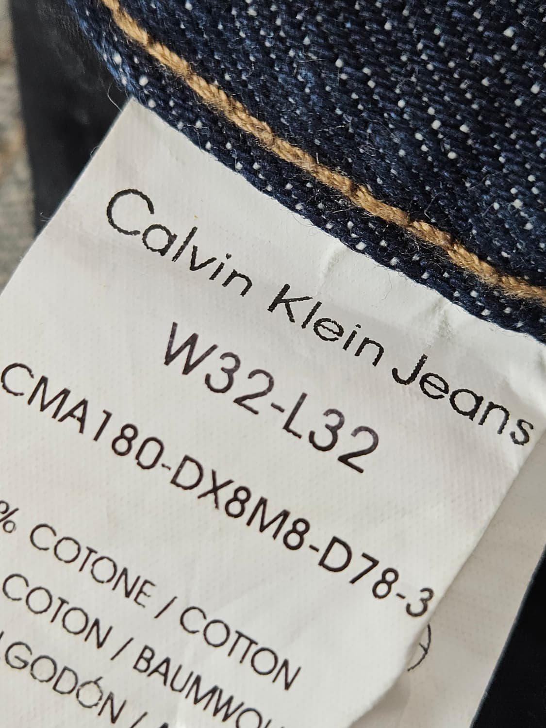 캘빈클라인 가죽패치 데님팬츠 청바지 릴렉스핏 32 상품이미지6