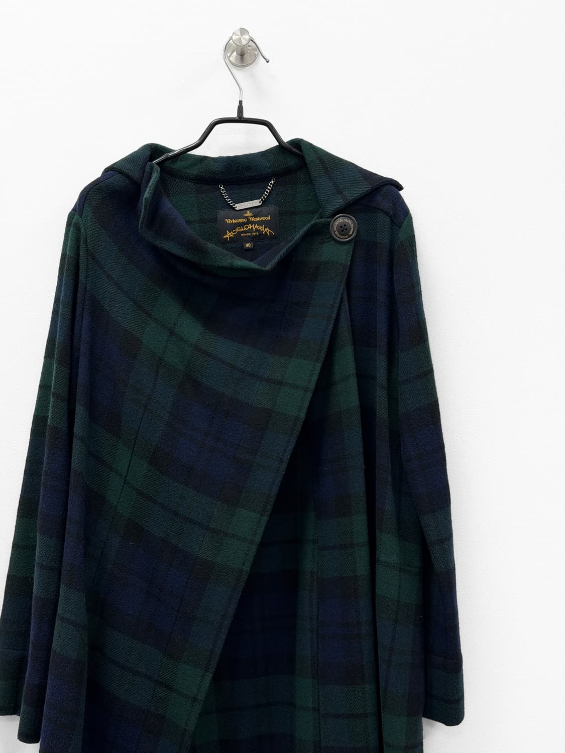 비비안웨스트우드 앵글로매니아 그린 체크 울 코트 상품이미지2