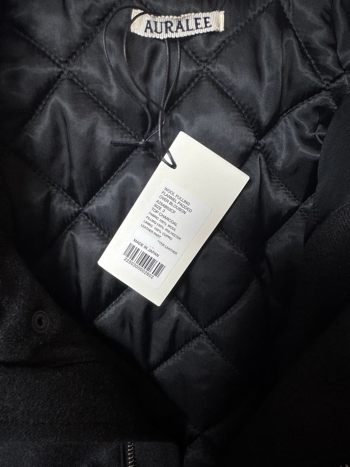 25AW 오라리 AURALEE 패디드 블루종 차콜 3 상품이미지2