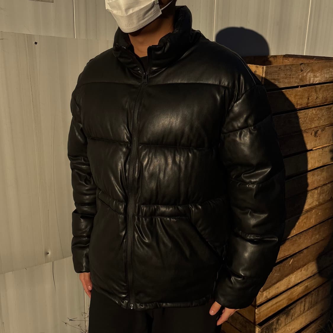 ZARA 페이크 레더 오버핏 푸퍼 패딩 상품이미지6