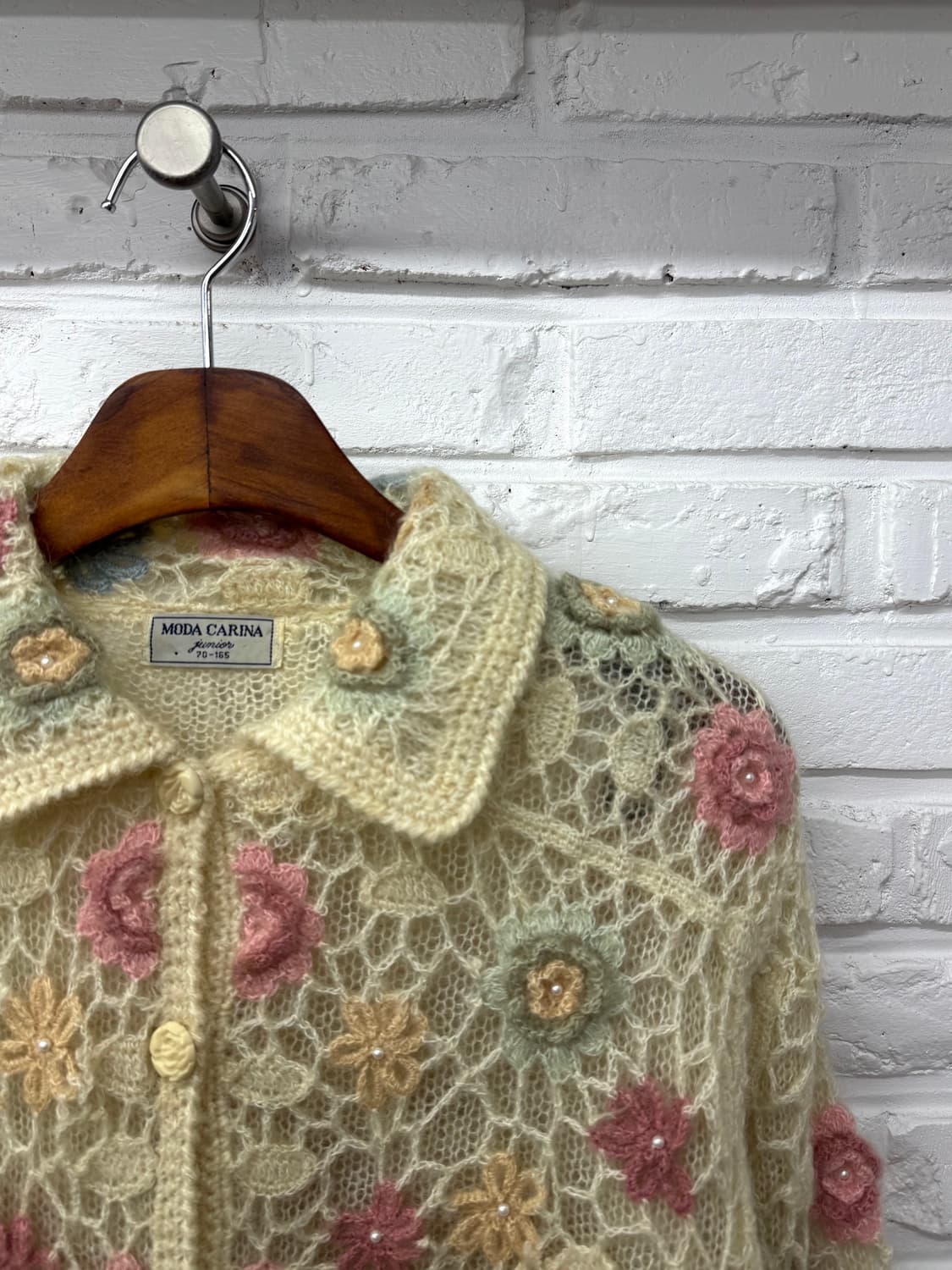 Moda Carina 아이보리 꽃자수 가디건 상품이미지2