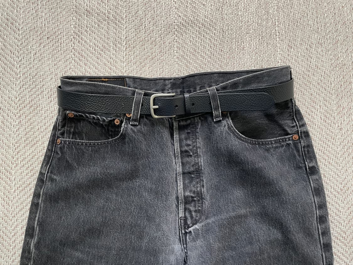 빈티지 genurine leather 실버버클 레더벨트  상품이미지1