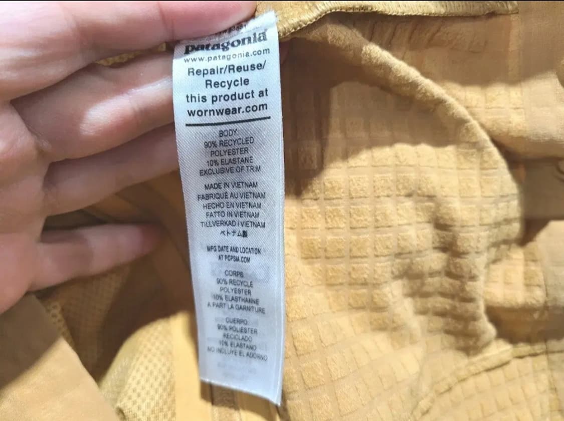 파타고니아 R1 테크페이스 자켓 (노란 겨자색) 상품이미지5