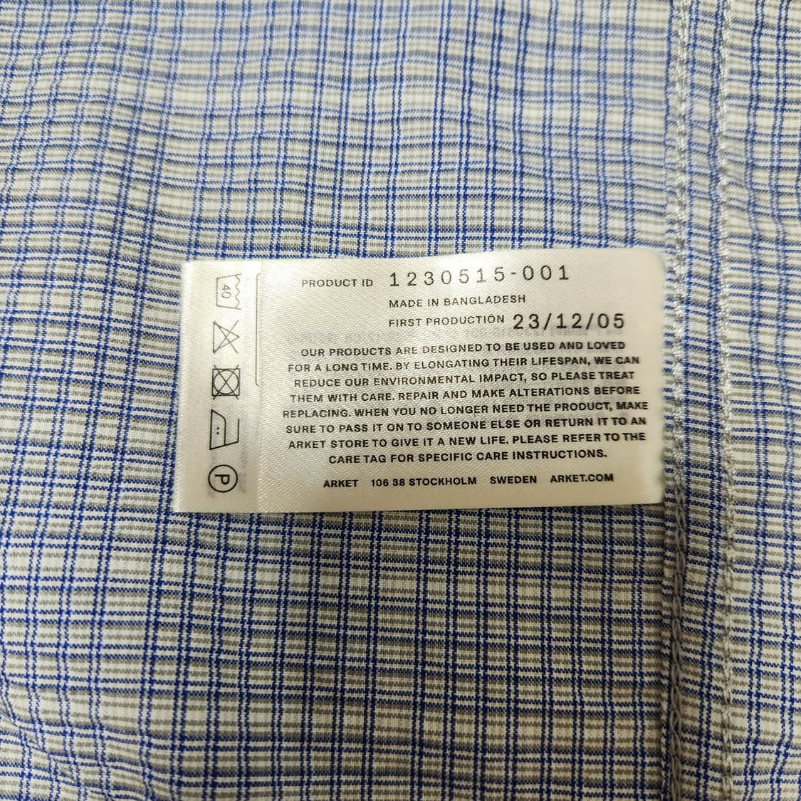 아르켓 시어서커 집업 셔츠 M 100 더스티 블루 체크 자켓 상품이미지4