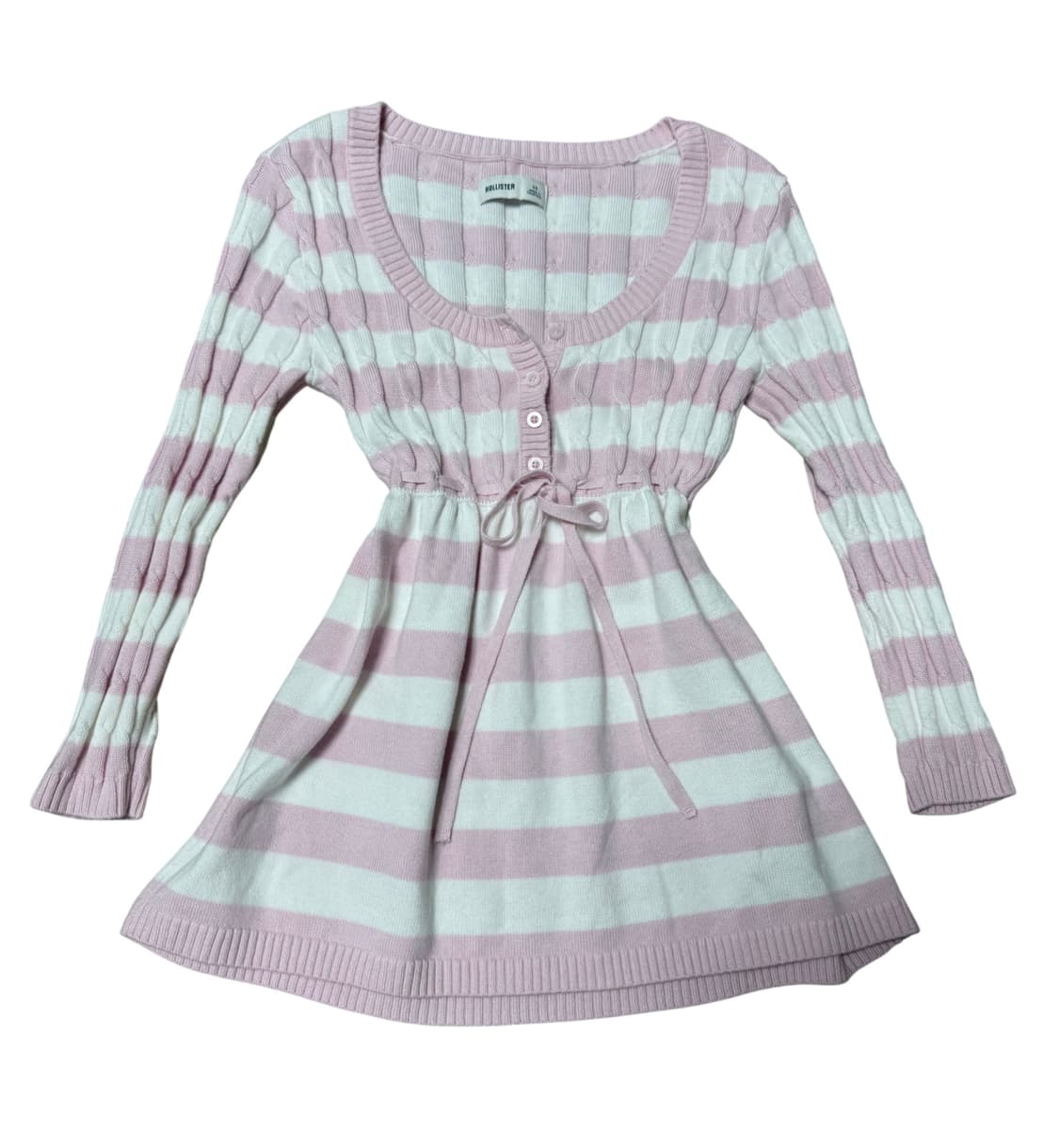 홀리스터 핑크+화이트 스트라이프 베이비돌 니트 상품이미지1