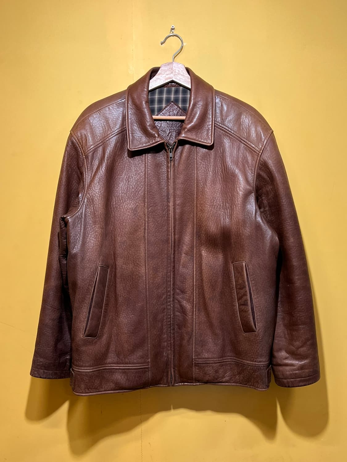 90s [100] INDIAN 빈티지 천연 가죽 블루종 자켓 상품이미지1