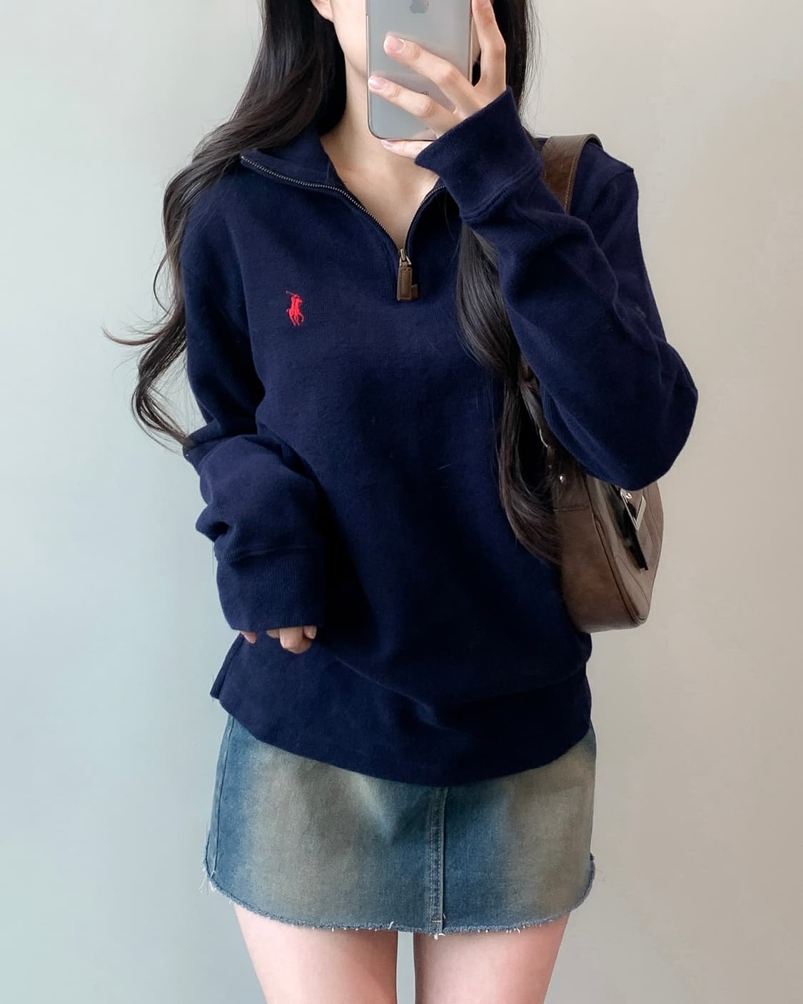 폴로 반집업 니트 상품이미지1