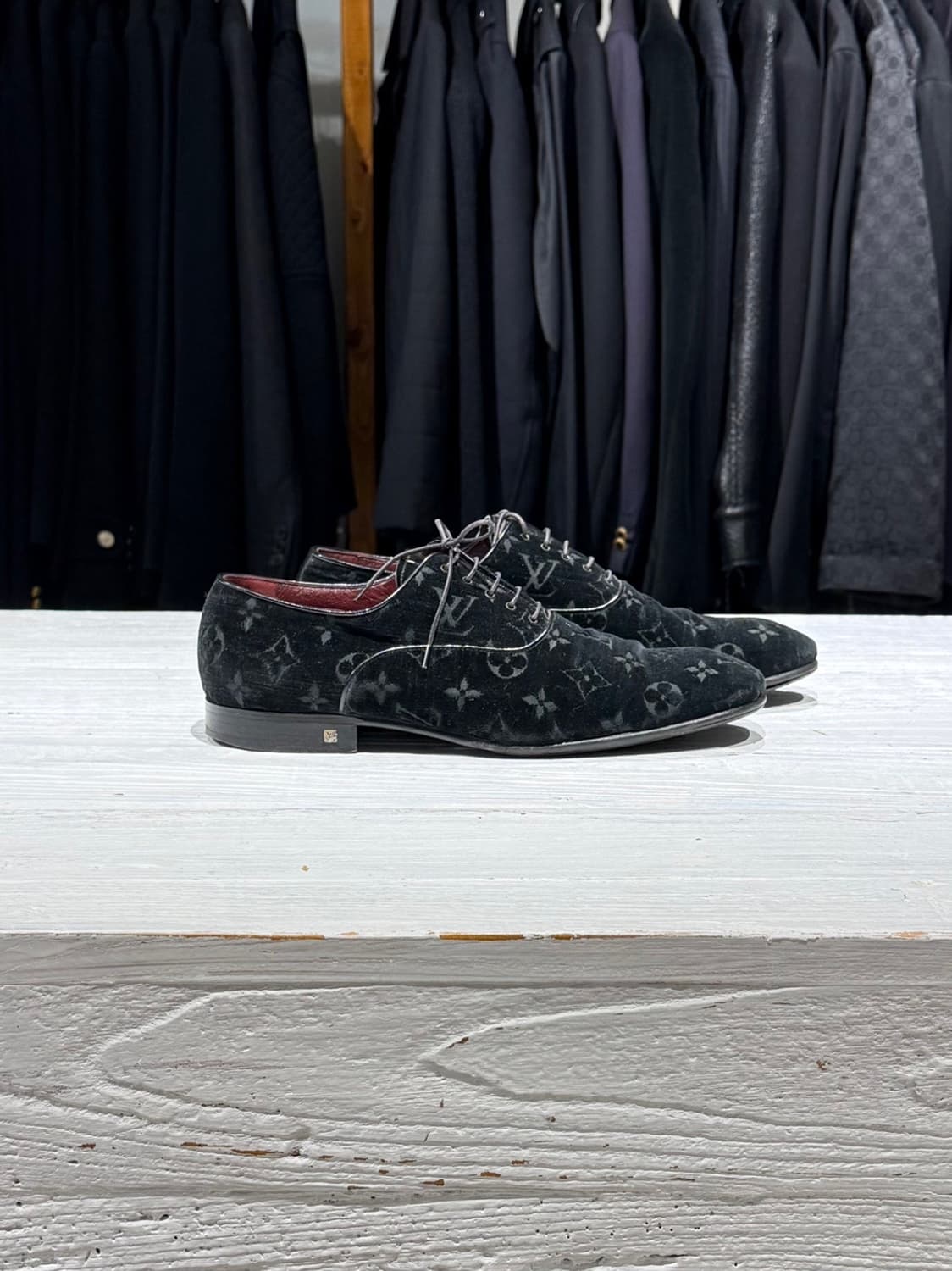 루이비통 블랙 모노그램 벨벳 옥스퍼드 슈즈 상품이미지5
