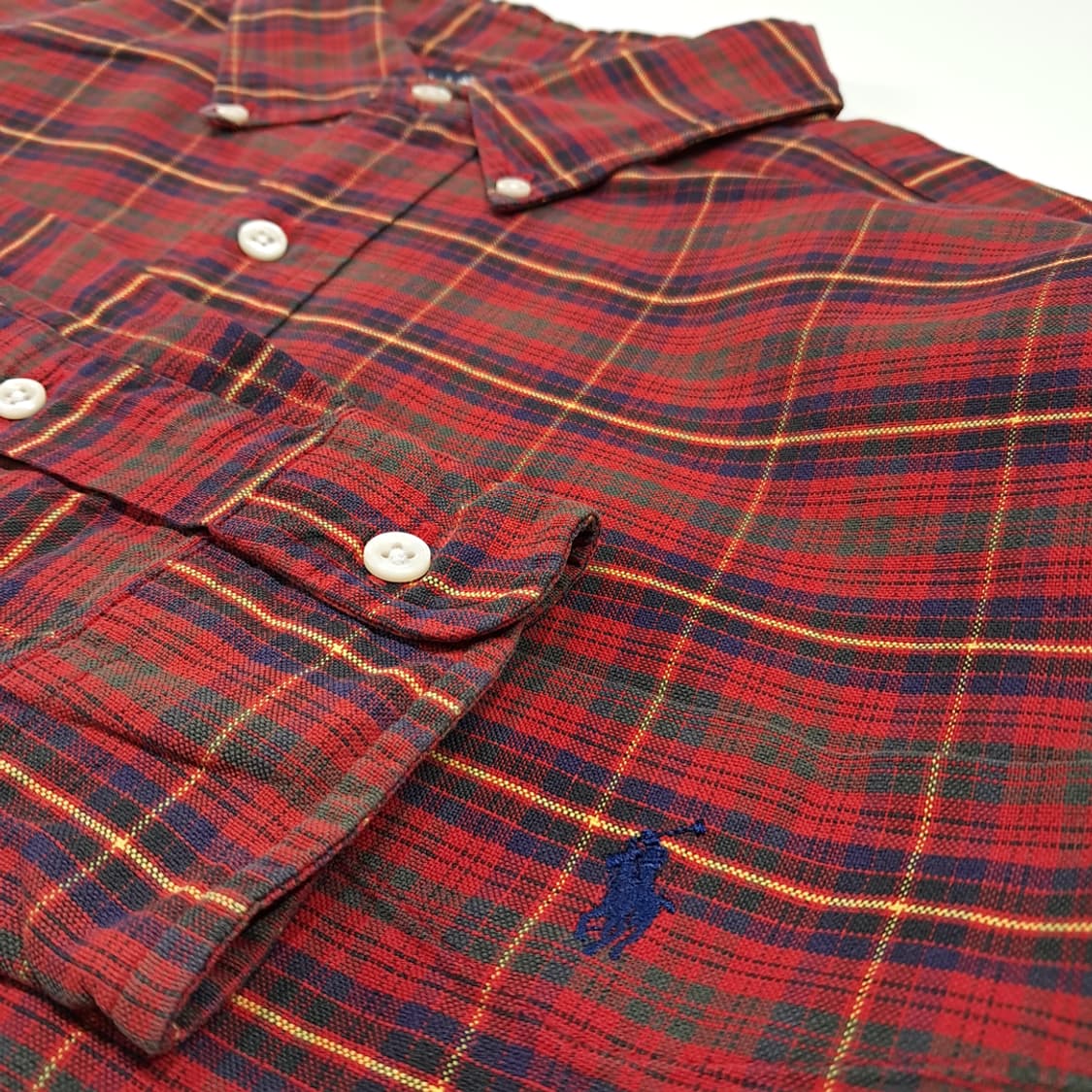 CL612 L 폴로 90s 말레이시아판 빅옥스포드 클래식 타탄체크 레드 상품이미지4