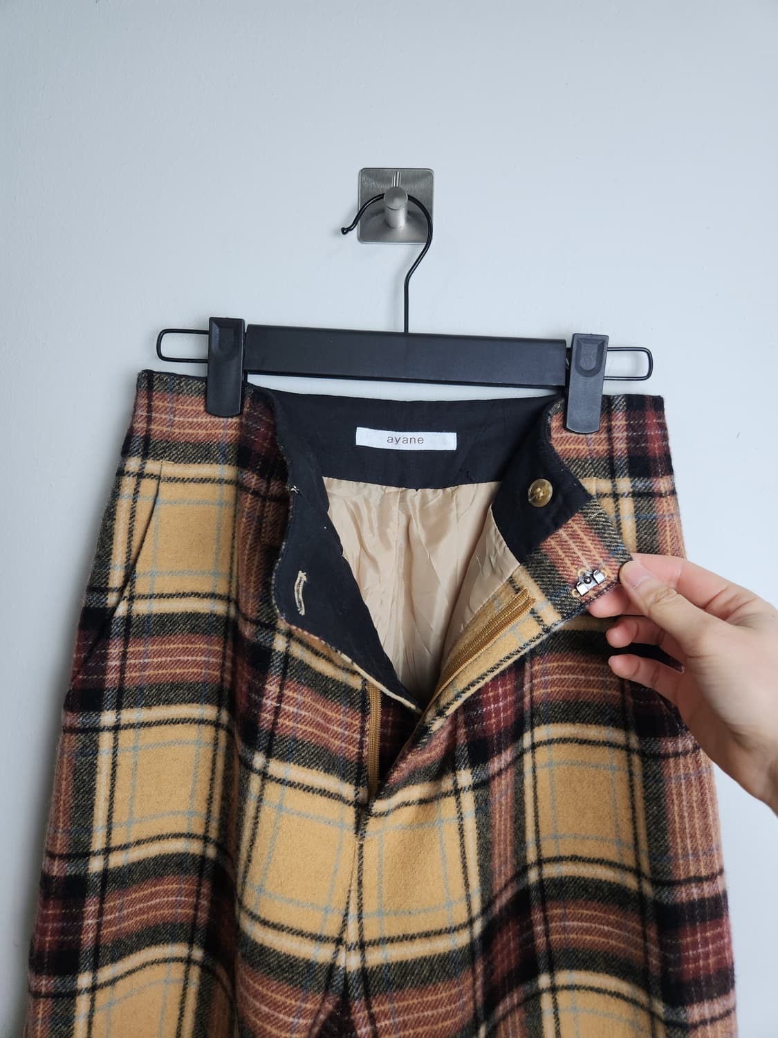 체크 울 와이드팬츠 상품이미지7