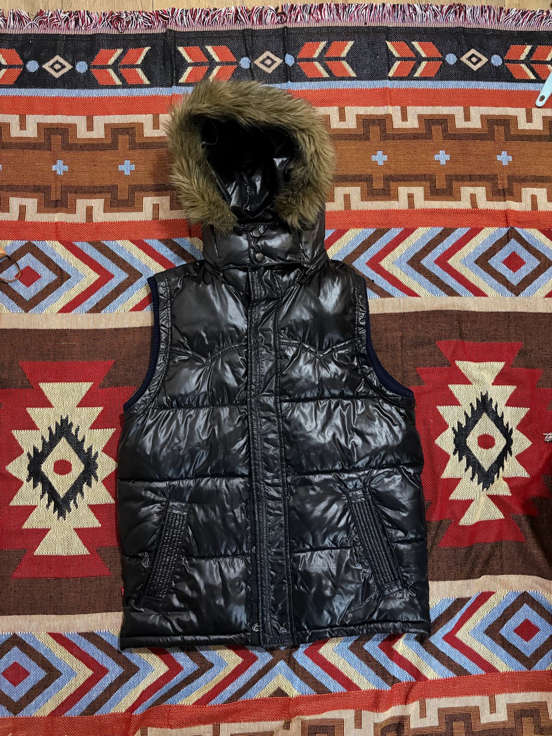 100) 리바이스 웨스턴 패딩조끼 베스트 후드 탈부착 상품이미지1