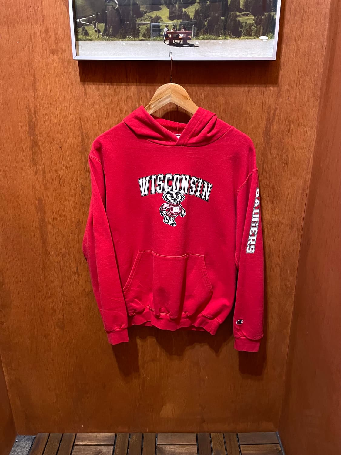 (XL) Champion 챔피온 위스콘신 유니버시티 프린팅 후드티 상품이미지2