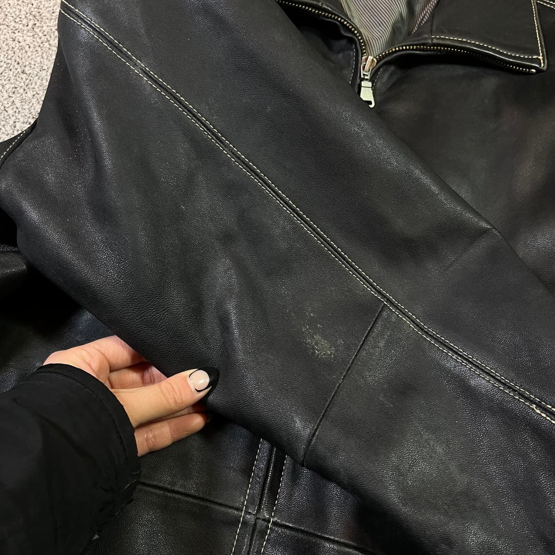 Giorgiolini 양가죽 봄버 자켓 상품이미지4