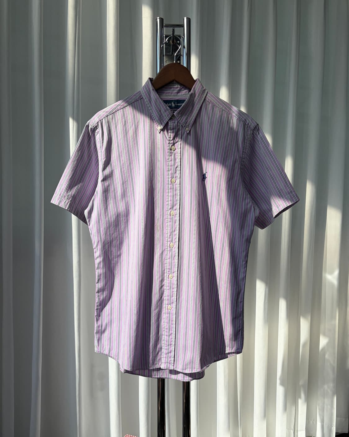 [L]폴로 랄프로렌 포플린 스트라이프 반팔 셔츠 상품이미지3