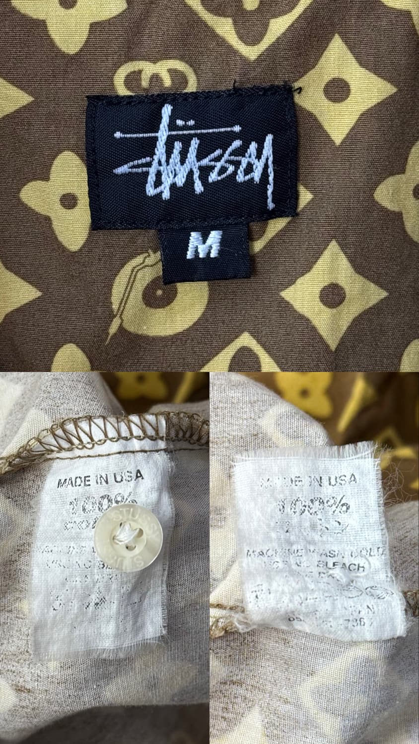 90s 스투시 루이비통 모노그램 오마주 반팔셔츠 베이지 상품이미지10