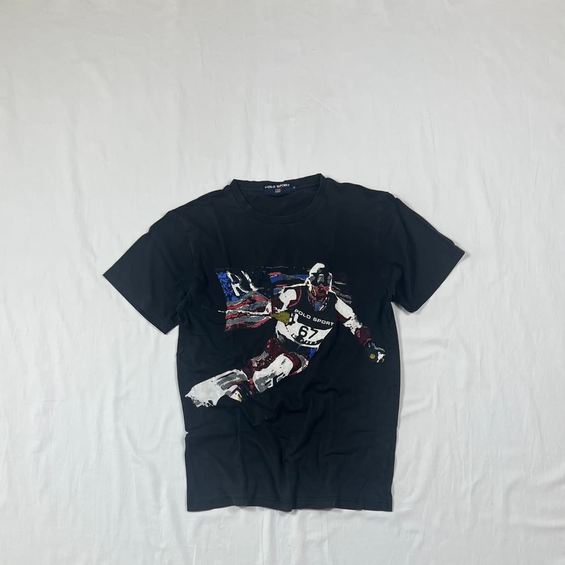 90‘s 폴로스포츠 polo sport 스키맨 프린트 반팔티 상품이미지1