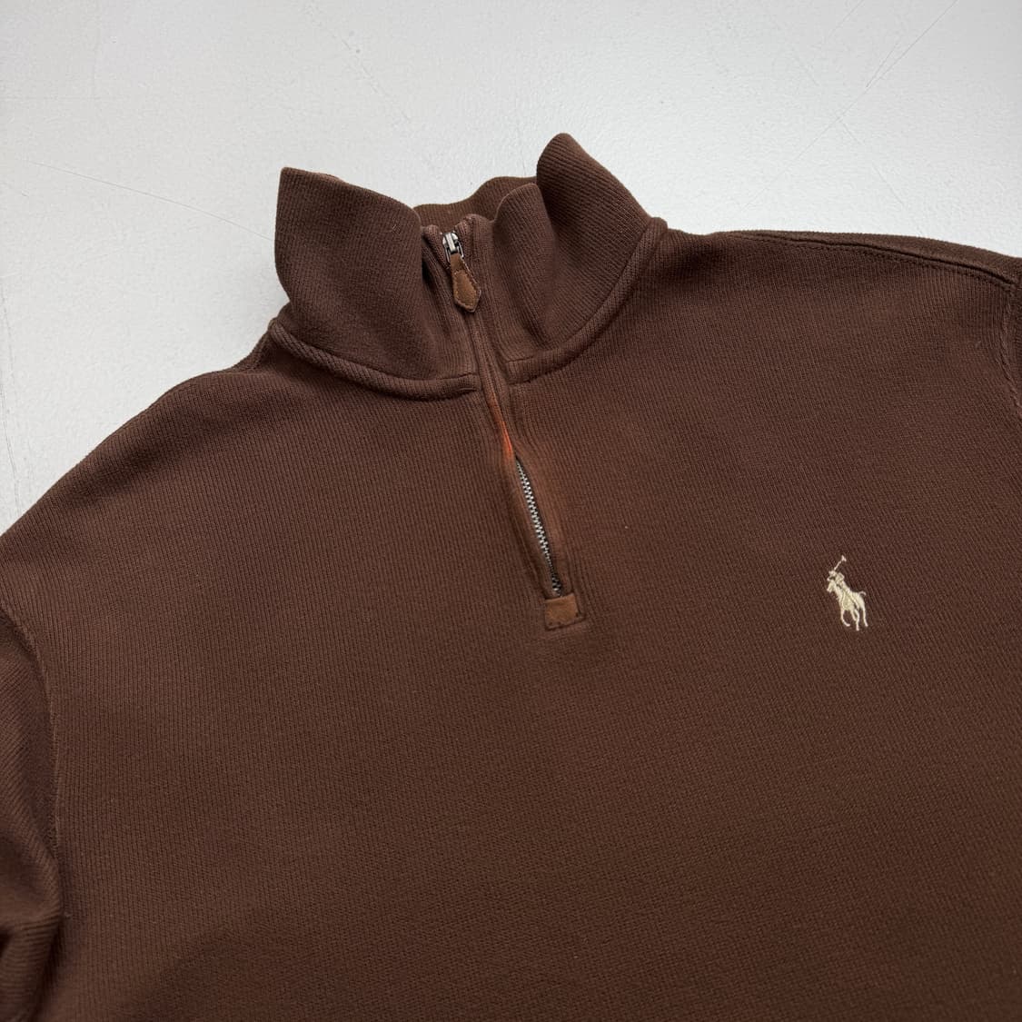 폴로 포니 브라운 아노락 반집업 니트 상품이미지3