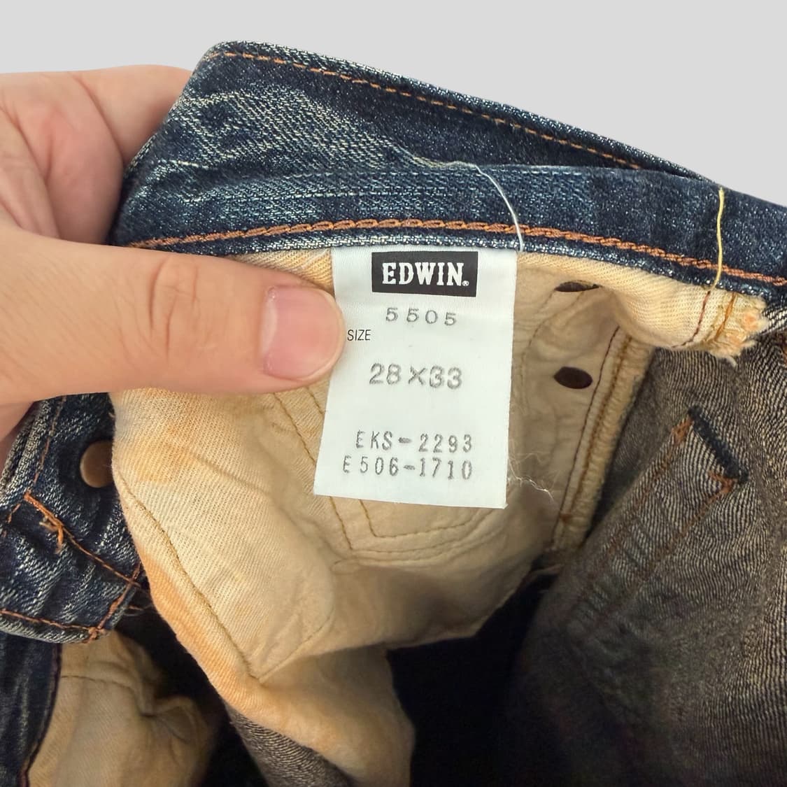 (28)EDWIN 에드윈 505zx 위싱 셀비지 데님청바지 상품이미지10