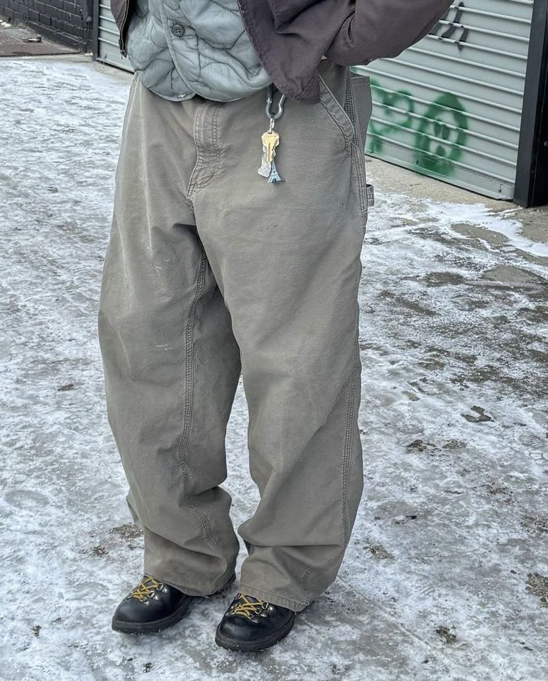 [36] 칼하트 카펜터 팬츠 싱글니 그레이쉬 브라운 상품이미지10