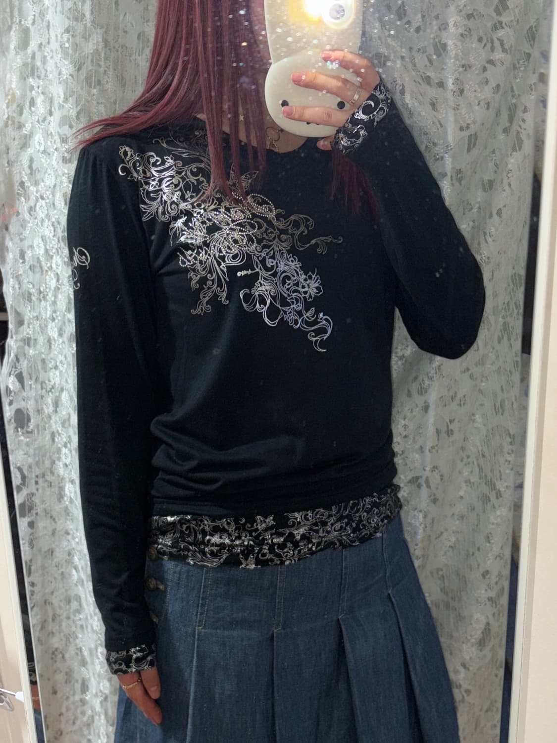 블랙 실버 레터링 슬리브 상품이미지3