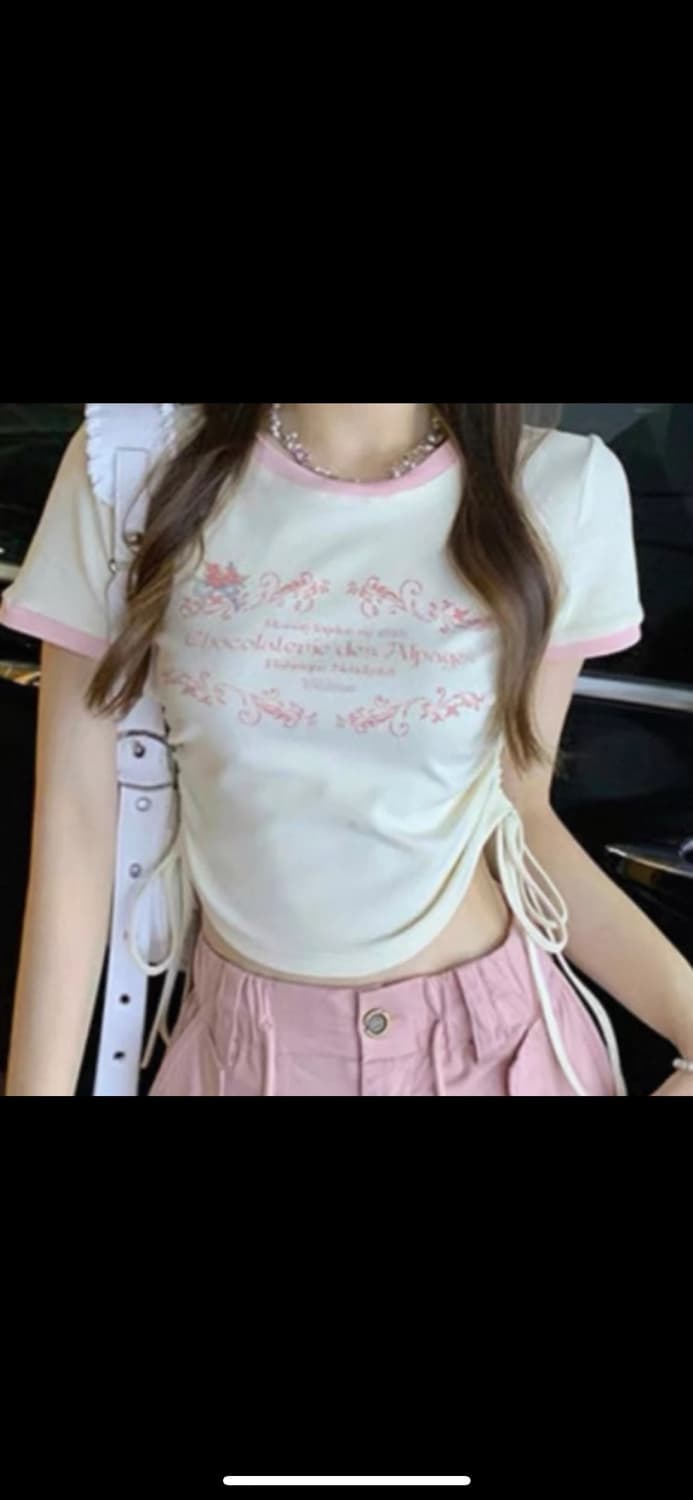 스트링 반팔 티셔츠 상품이미지3