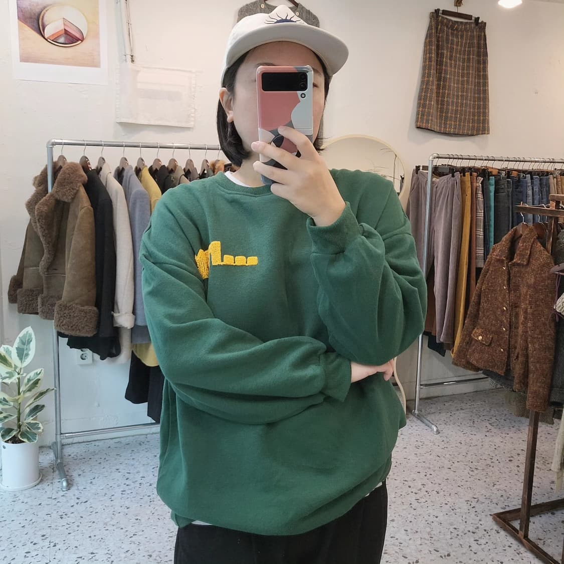 Gorge 딥그린 부클레터링 기모 맨투맨 상품이미지9