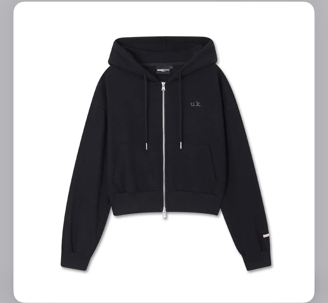 미치코런던 크롭 블랙 후드집업 상품이미지2