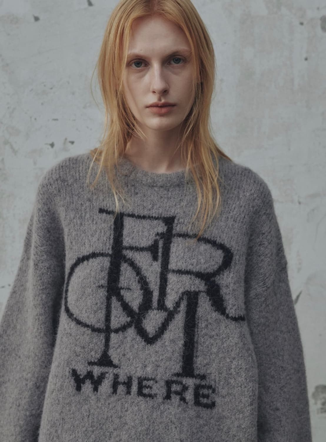 새상품 프롬웨얼 심볼 알파카 니트 그레이 정가 189000 상품이미지3