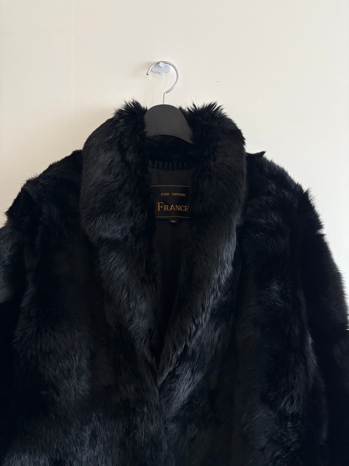 리얼 토끼 블랙 롱코트 상품이미지2