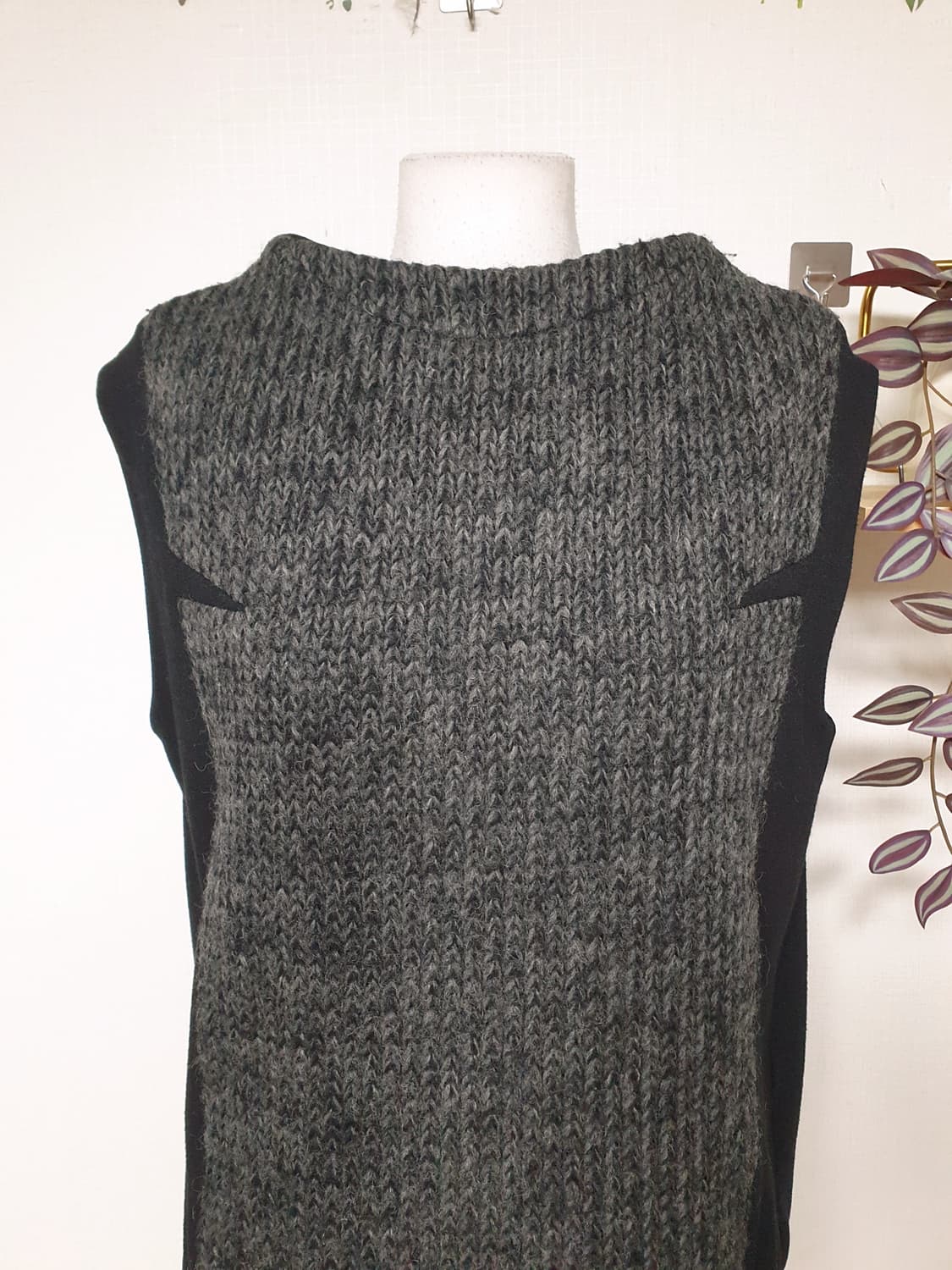 KUHO 정품 울니트베스트 55 배색조끼 블랙 상품이미지5