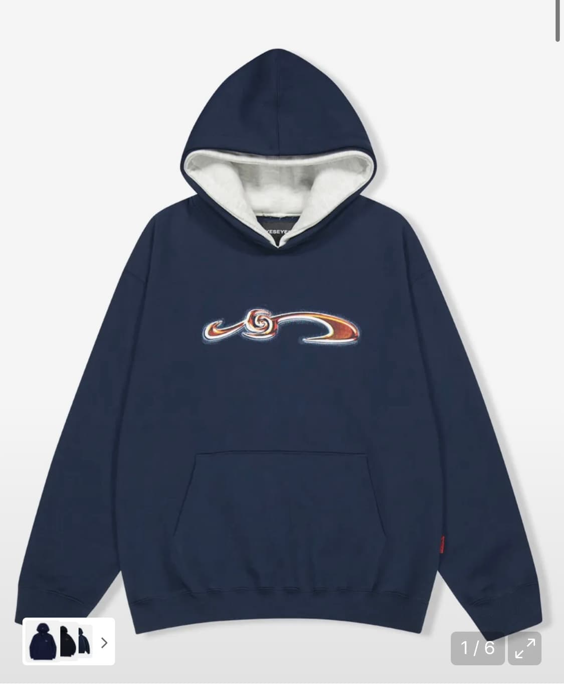 예스아이씨 더블 후디 네이비 상품이미지2