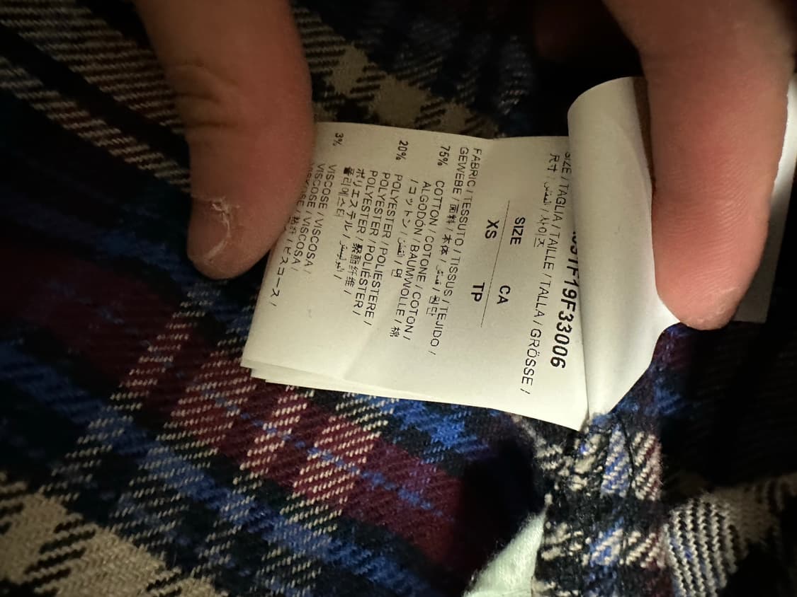 (새상품급)Off-White 플란넬 체크 셔츠XS (정품) 상품이미지4