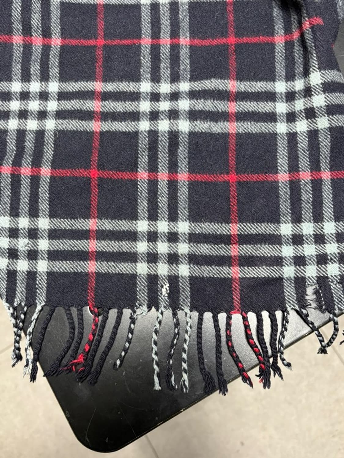 OS 버버리 네이비 노바체크 캐시미어 머플러 상품이미지7