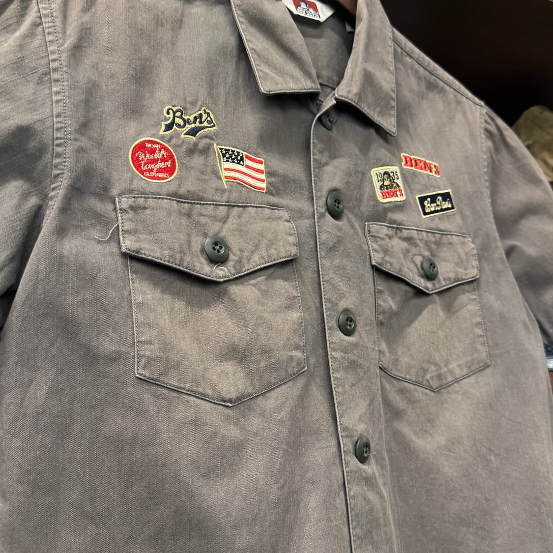 벤 데이비스 코튼트윌 BEN'S 패치 워크셔츠 플랩포켓 N849   상품이미지3