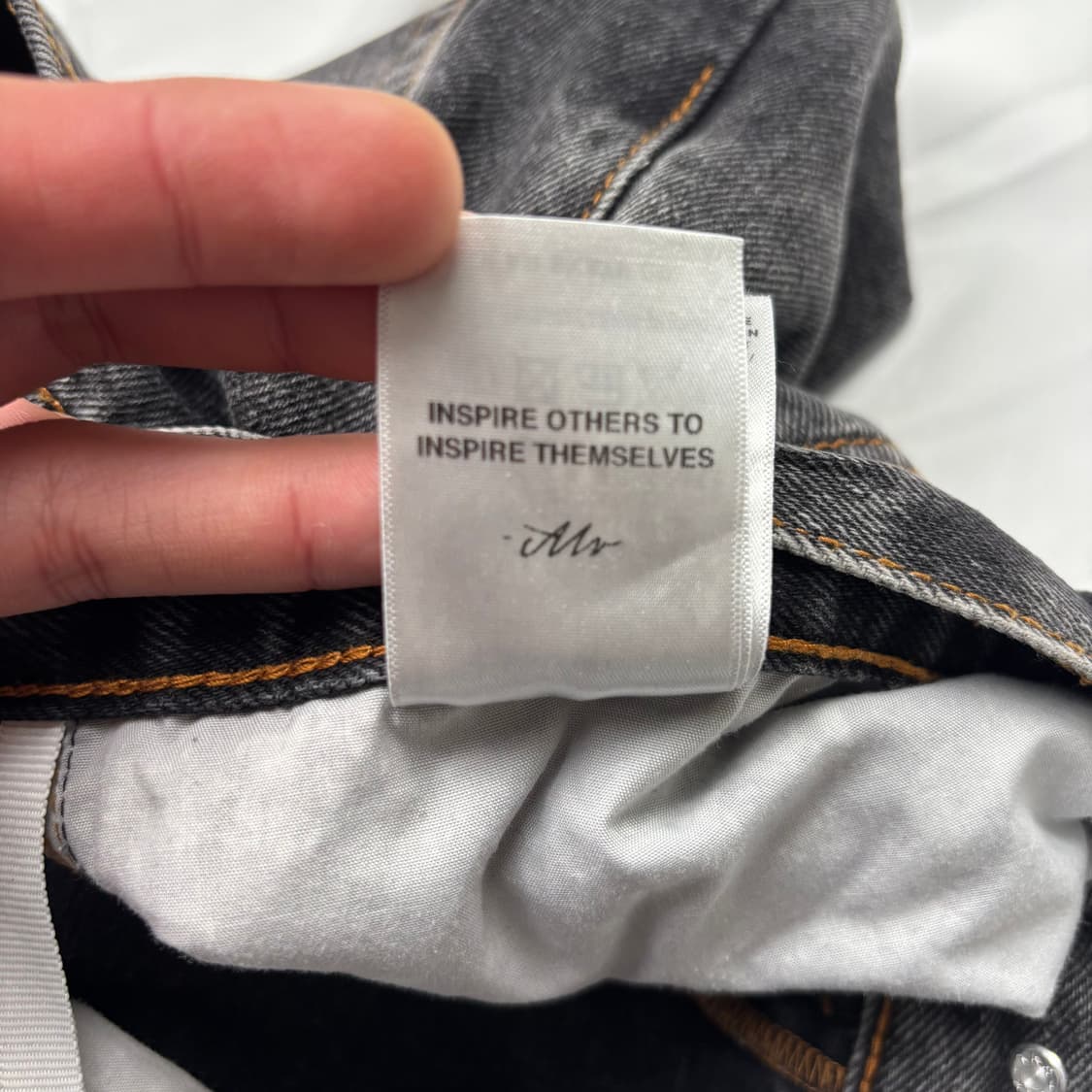 폴라스케이트 빅 보이 구형 워시드 블랙 데님 팬츠 33 inch 상품이미지10