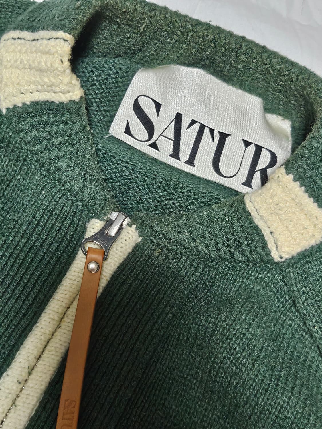 새터 보이즈 로고 니트 가디건 클래식 그린 95 상품이미지4