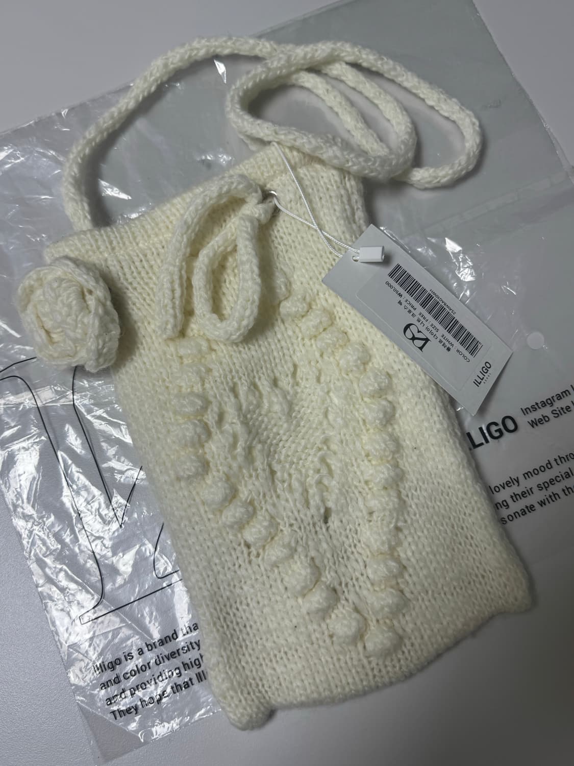 일리고 니트 크로스백 화이트 새상품 (50000원) 상품이미지7