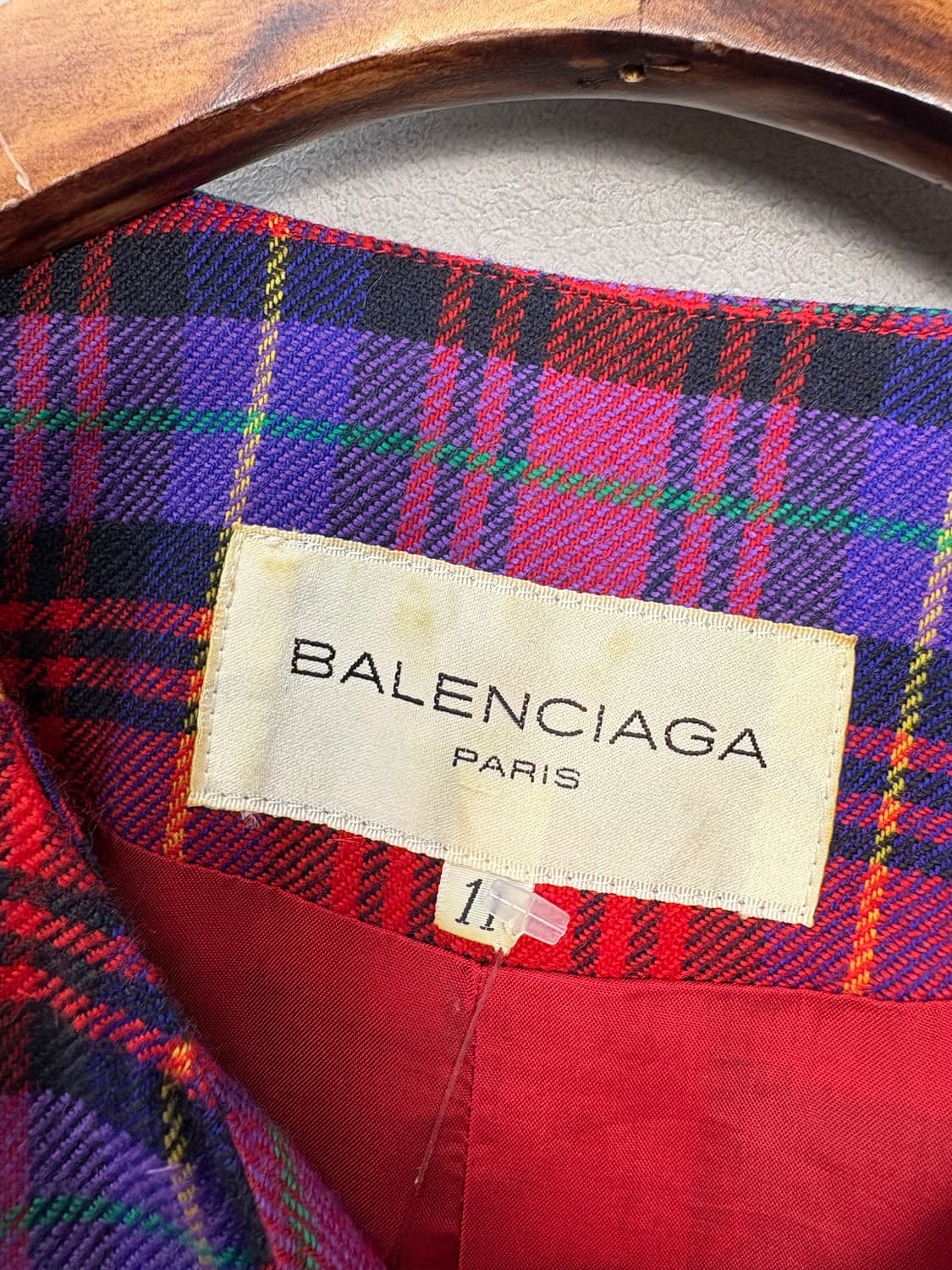 발렌시아가 논칼라 체크 자켓 A3250 상품이미지6