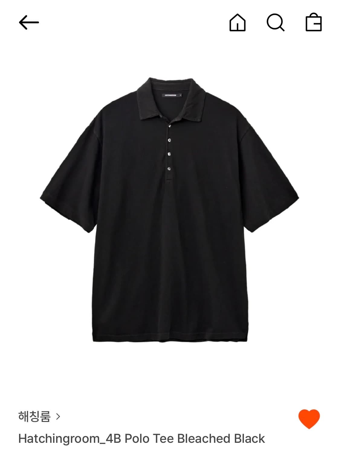 해칭룸 4B polo tee bleached black(4,L) 상품이미지1
