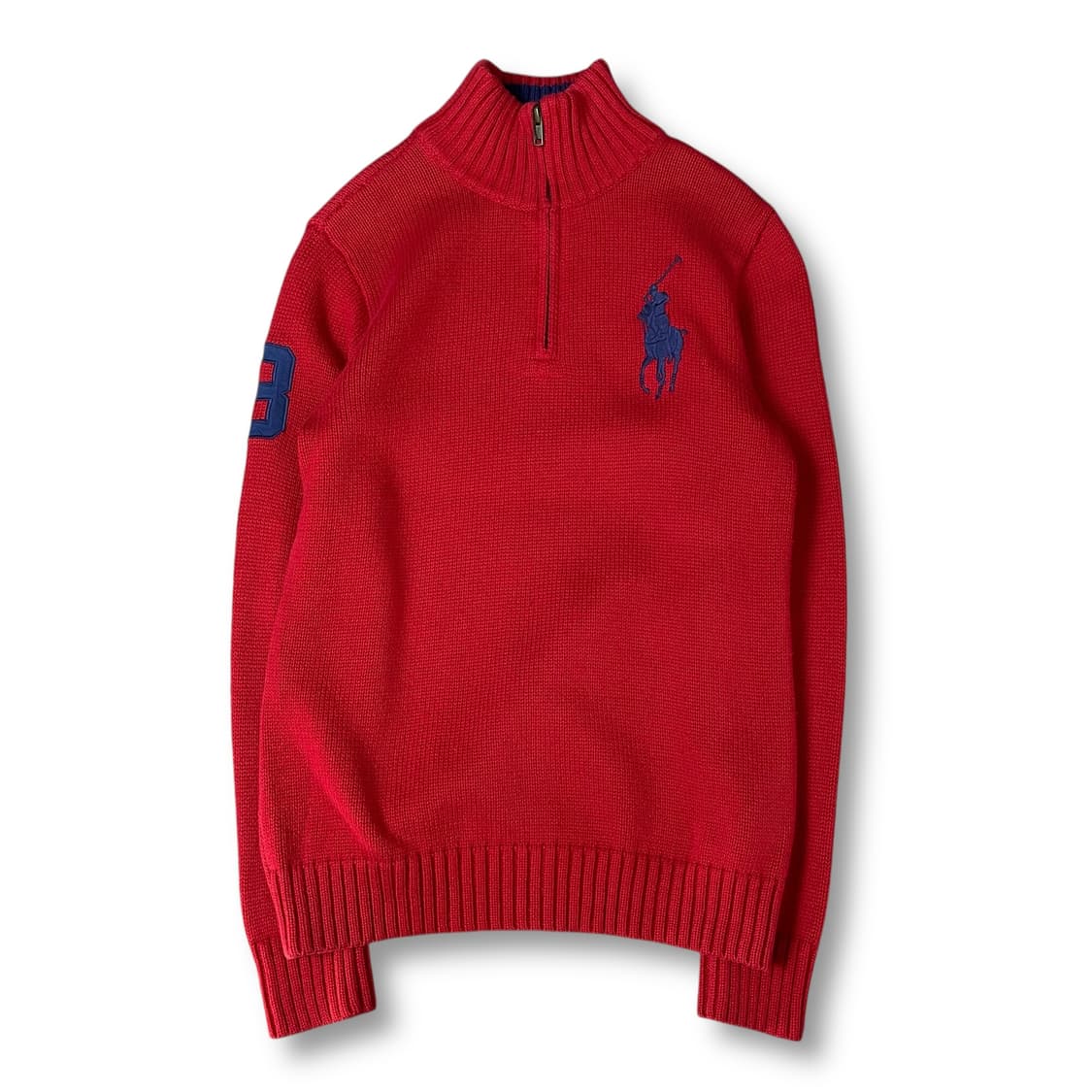 폴로랄프로렌 빅포니 레드 케이블 반집업 긴팔 니트 L(14-16) 상품이미지1